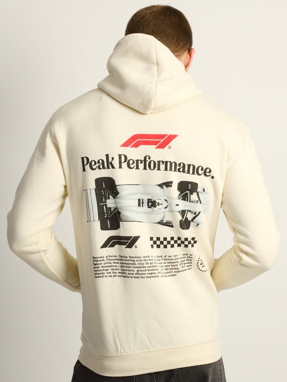 Formula 1 F1 License Cream Hoodie Retro Motorsport Graphic